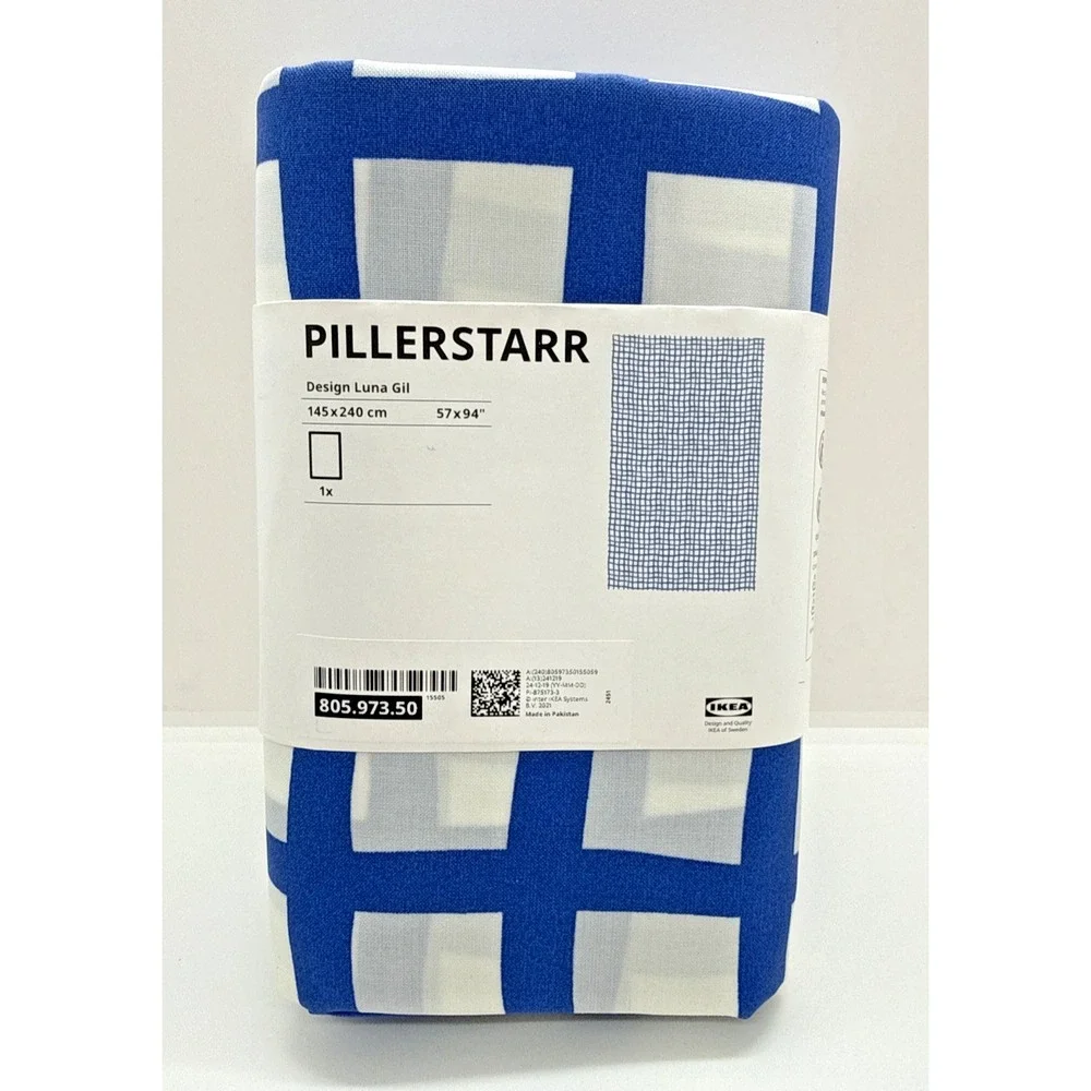 IKEA PILLERSTARR Tablecloth Blue/White, 57 x 94